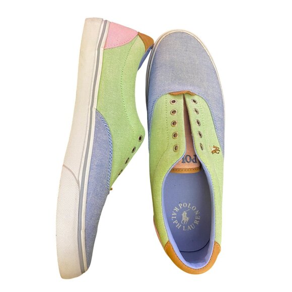 Ralph Lauren Polo Thorton III Mens Oxford Sneakers Size 13D Blue/Green Preppy - Picture 8 of 8